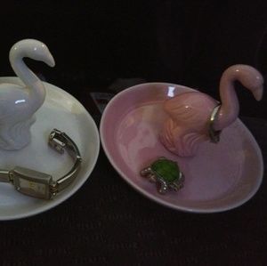 Flamingo Jewelry Holders New Unused Cream